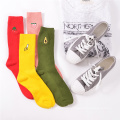 Funny cute banana cherry avocado fruit pattern women girl cotton loose Crew Socks